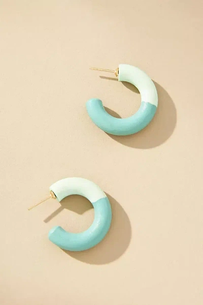 Shop Binky And Lulu Dip Hoop Earrings In Blue