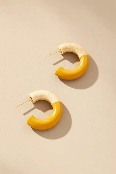 Shop Binky And Lulu Dip Hoop Earrings In Yellow