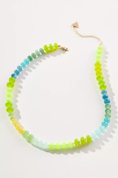 Shop Anthropologie Rainbow Stone Necklace In Green