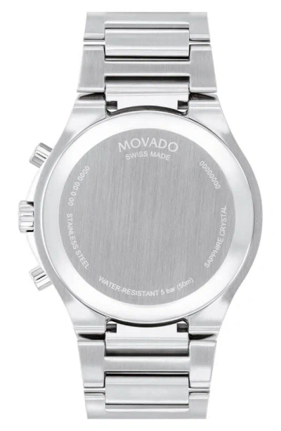 Shop Movado Se Chronograph Bracelet Watch, 42mm In Black/ Silver