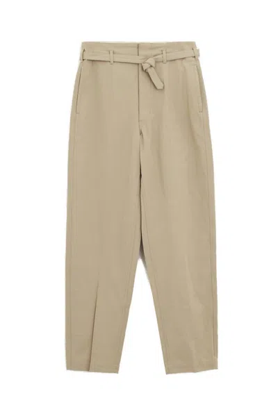 Shop Lemaire Loose Fit Chino Pants In Beige