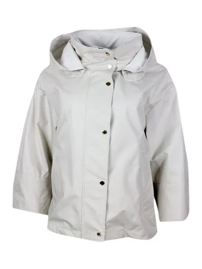 Shop Moorer Lawrie Hooded Jacket In Grey