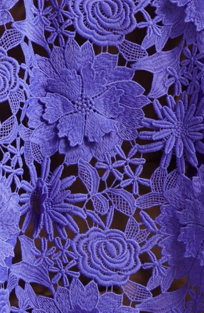 Shop La Vie Style House 3d Floral Lace Cover-up Mini Caftan In Amethyst