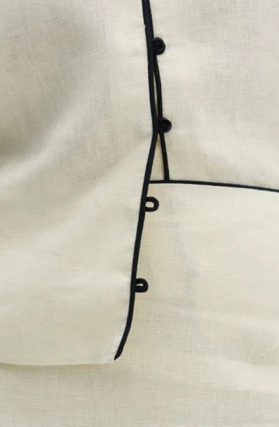 Mango Back Slit Linen Skirt In Vanilla