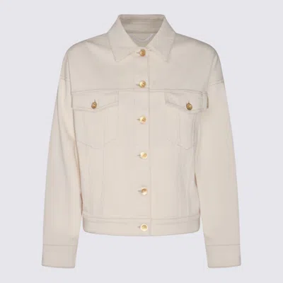 Shop Brunello Cucinelli Ivory Denim Jacket