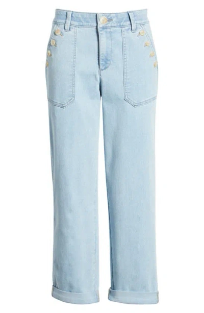Shop Wit & Wisdom 'ab'solution Cuff Straight Leg Jeans In Light Blue