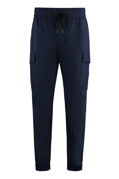 Shop Dolce & Gabbana Cotton Blend Trousers In Blue