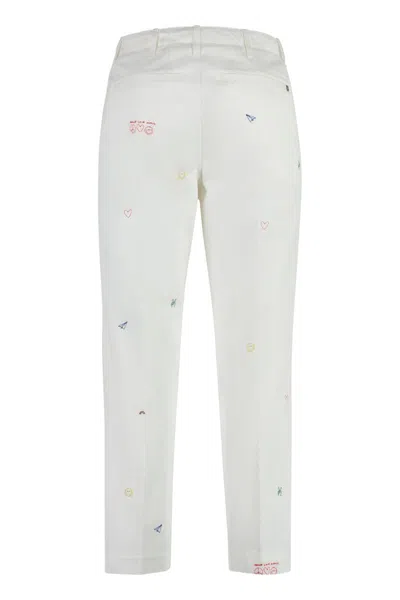 Shop Dondup Cotton Chino Trousers In White