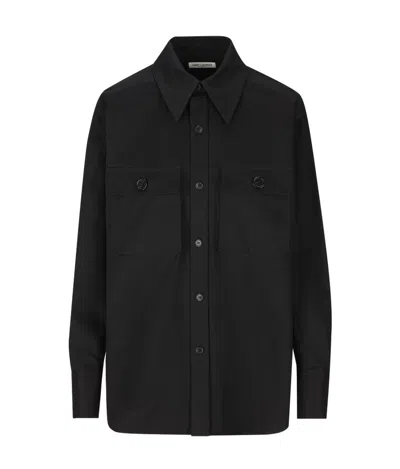 Shop Saint Laurent Saharienne Buttoned Shirt In Black