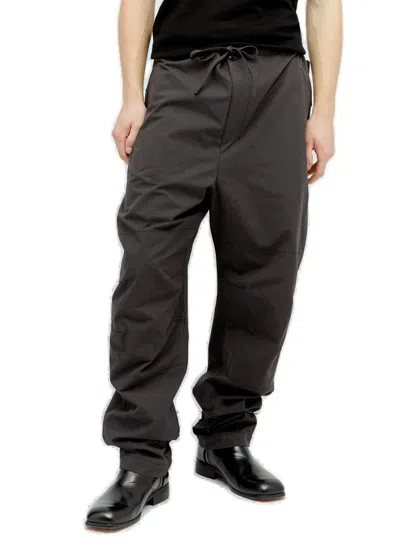 Shop Lemaire Drawstring Maxi Military Pants In Brown