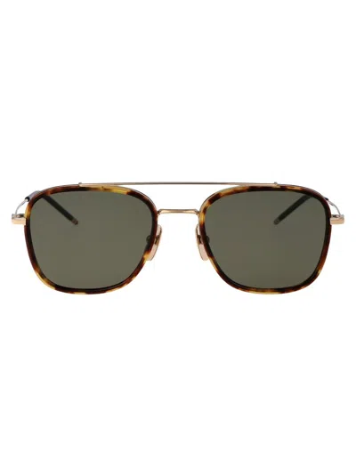 Shop Thom Browne Eyewear Navigator Frame Sunglasses In Multi