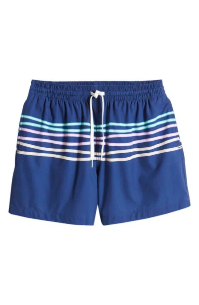 Shop Chubbies Classic Lined 5.5-inch Swim Trunks In Navy Stripe