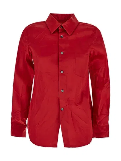 Shop Comme Des Garçons Shirt Comme Des Garçons Long In Red