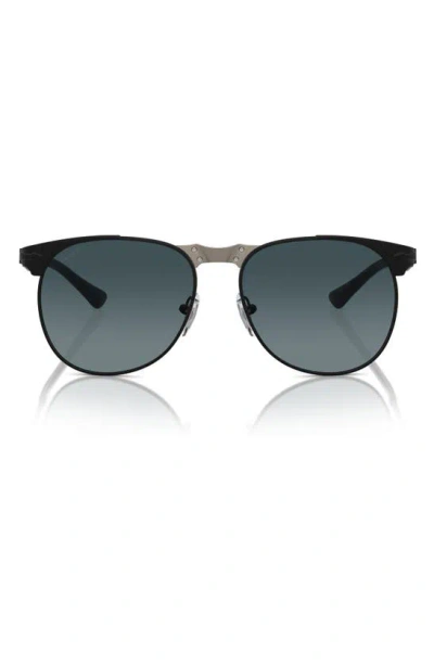 Persol 56mm Gradient Polarized Pilot Sunglasses In Black