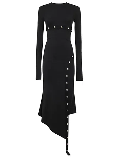Shop Attico The  Longuette Midi Dress Clothing In Black
