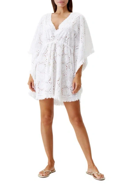 Shop Melissa Odabash Ivy Cotton Eyelet Cover-up Dress In White