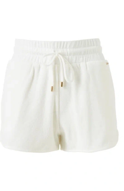 Shop Melissa Odabash Harley Cotton Blend Terry Cover-up Shorts In White
