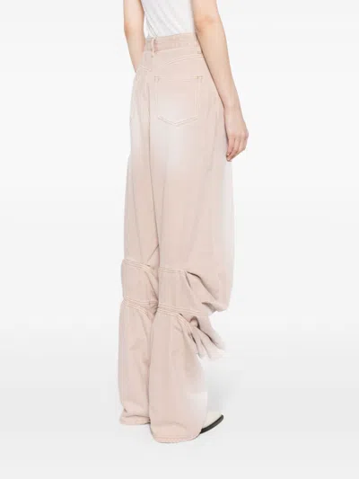 Shop Y/project Denim Draped Cuff Pants Womam Pink In Cotton