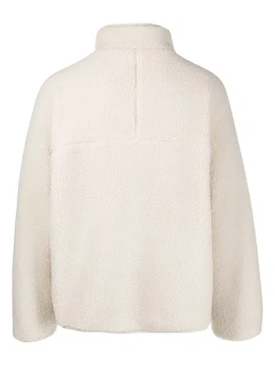 Shop Danton Stand Collar Shearling Jacket Men Off White In Nylon