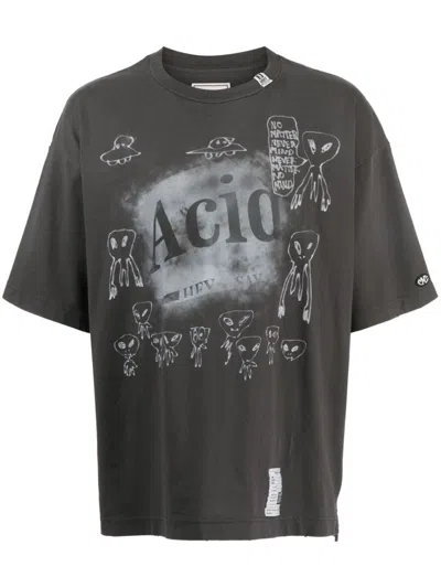 Shop Miharayasuhiro Distressed Acid T-shirt Men Black In Cotton