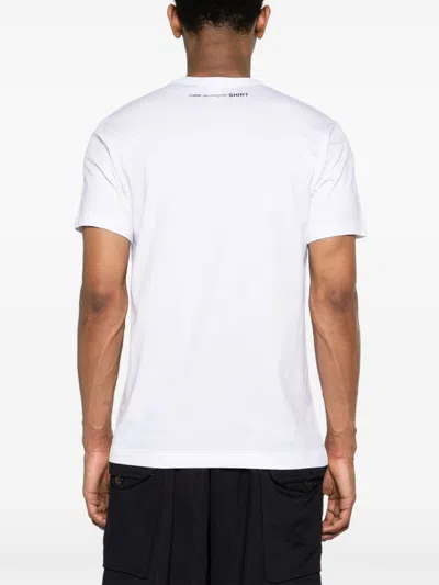 Shop Comme Des Garçons Shirt Back Print T-shirt Men White In Cotton