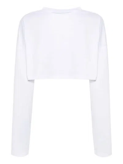 Shop Y/project Scrunched Crop Top Woman White In Cotton