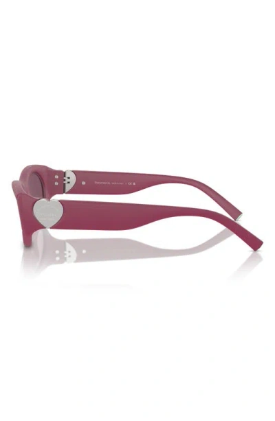Shop Tiffany & Co 55mm Oval Sunglasses In Fuchsia / Violet