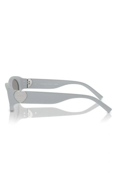 Shop Tiffany & Co . 55mm Oval Sunglasses In Silver Mirror