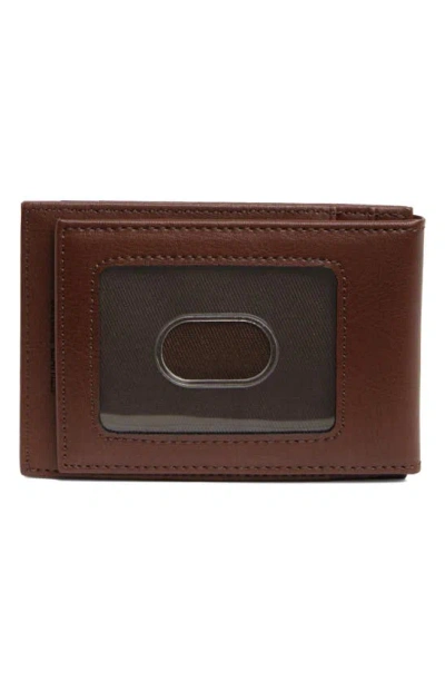 Shop Original Penguin Magnetic Front Pocket Wallet In Brown