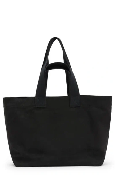 Allsaints Ali Logo-print Cotton-canvas Tote Bag In Black