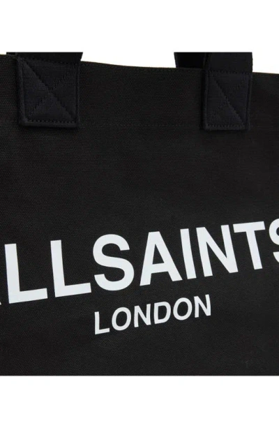 Allsaints Ali Logo-print Cotton-canvas Tote Bag In Black