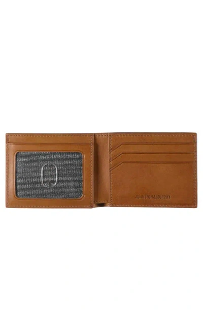 Shop Johnston & Murphy Rhodes Leather Bifold Wallet In Tan Full Grain