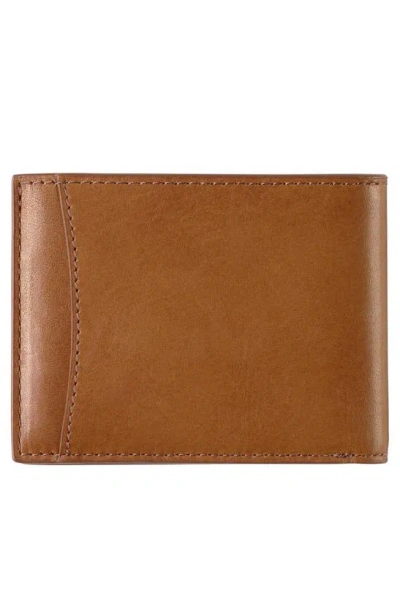 Shop Johnston & Murphy Rhodes Leather Bifold Wallet In Tan Full Grain