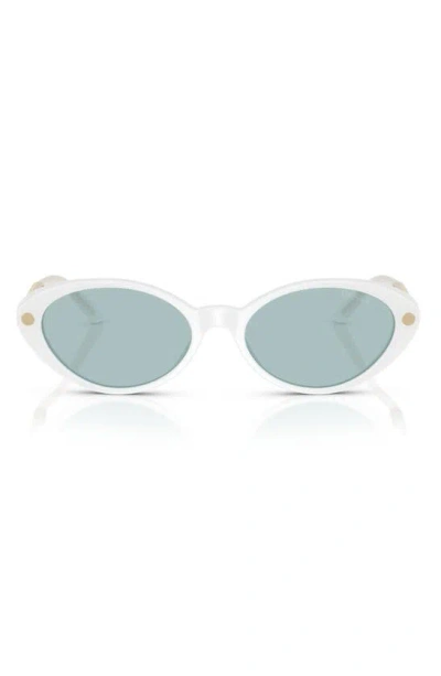 Shop Versace 54mm Oval Sunglasses In White
