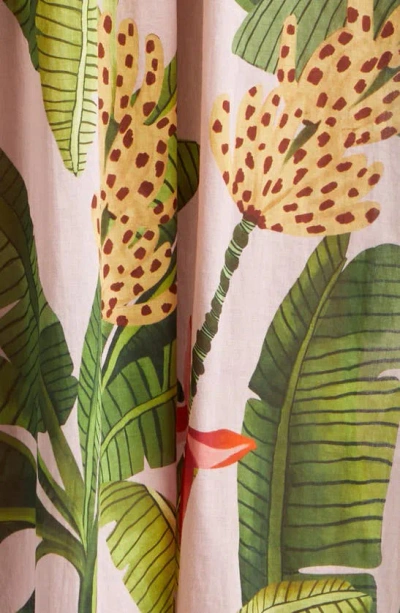 Shop Farm Rio Banana Leaves Cotton Cover-up Maxi Shirtdress In Banana Leaves Pink