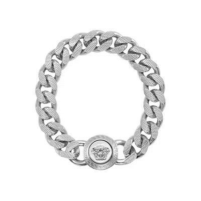Pre-owned Versace Metal Bracelet 'palladium' In Silver