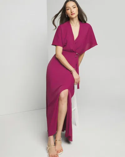 Shop White House Black Market Petite Cape Belted Maxi With Slit Dress In Fuchsia Pink