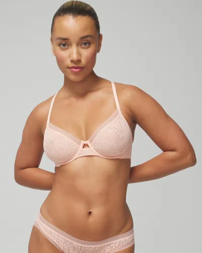 Soma Stretch Lace Unlined Perfect Coverage T-shirt Bra In Apricotta Size 34dd In Apricotta