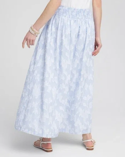 Shop Chico's Floral Jacquard Maxi Skirt In Blue Size 8/10 |