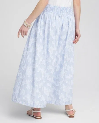 Chico's Floral Jacquard Maxi Skirt In Blue Size 20/22 |  In Blue