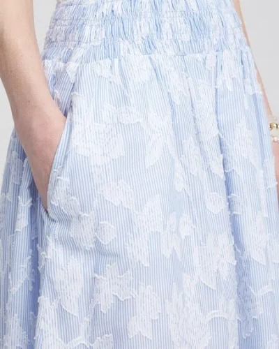 Chico's Floral Jacquard Maxi Skirt In Blue Size 20/22 |  In Blue