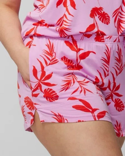Shop Soma Women's Cool Nights Sleep Tank Top + Pajama Shorts Set In Shadow Flora M Meta/poppy Size Small | Som