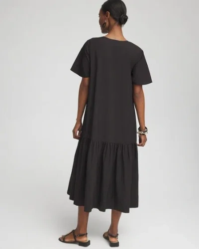 Shop Chico's Poplin Embellished Dress In Black Size 4 |