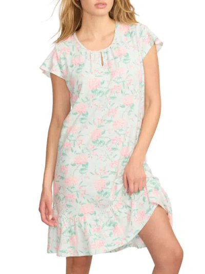 Shop Karen Neuburger Flutter Sleeve Nightgown In Happy Hydrangea