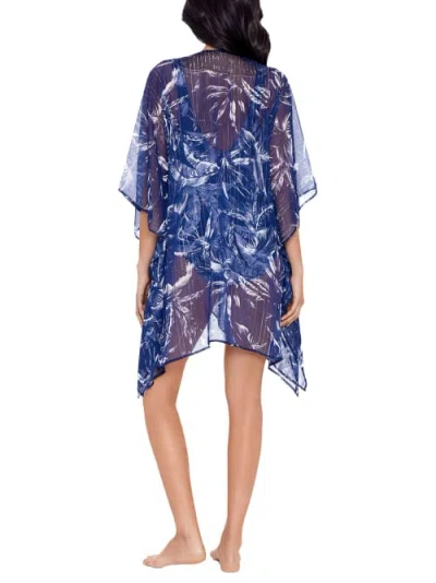 Shop Miraclesuit Tropica Toile Caftan Cover-up In Midnight