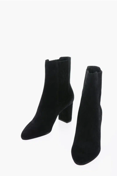 Shop Saint Laurent Suede Boots Heel 7 Cm