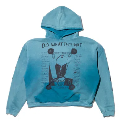 Shop Enfants Riches Deprimes Do What Thou Wilt Hoodie In Sun Faded Teal