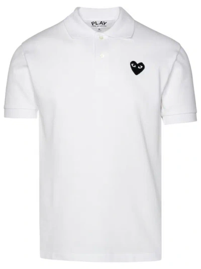 Shop Comme Des Garçons White Cotton Polo Shirt