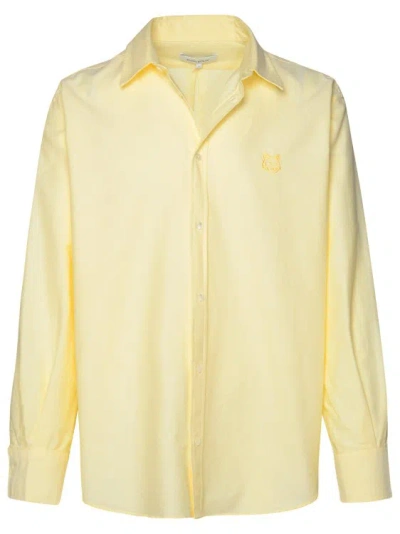 Shop Maison Kitsuné Yellow Cotton Shirt In Neutrals