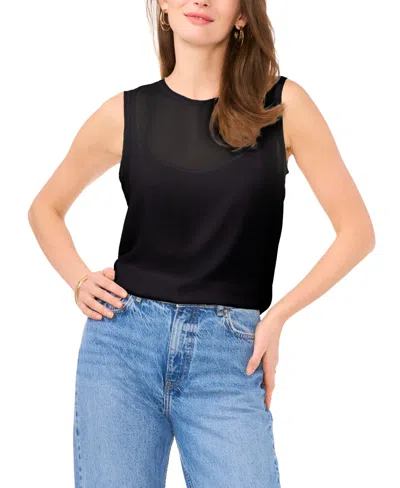 Shop Vince Camuto Women's Layered Sleeveless Top In Rich Black
